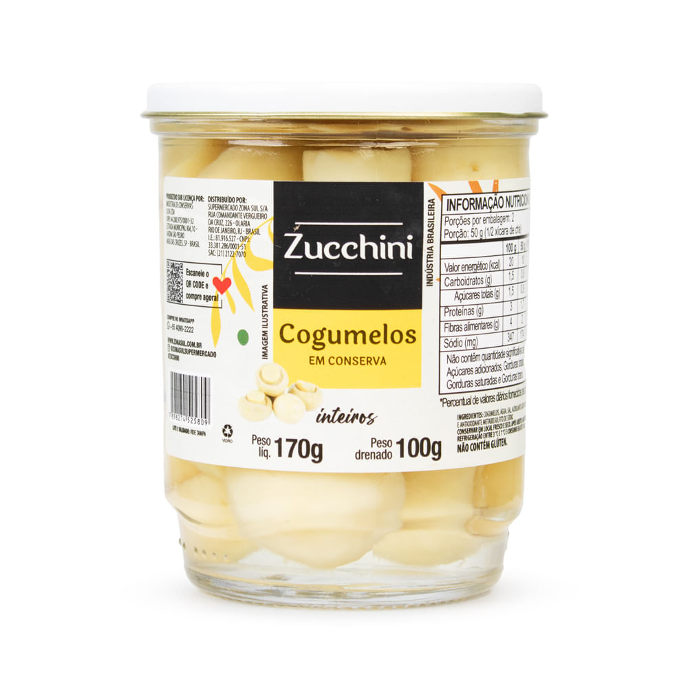 Cogumelo Inteiro Zucchini em Conserva 100g