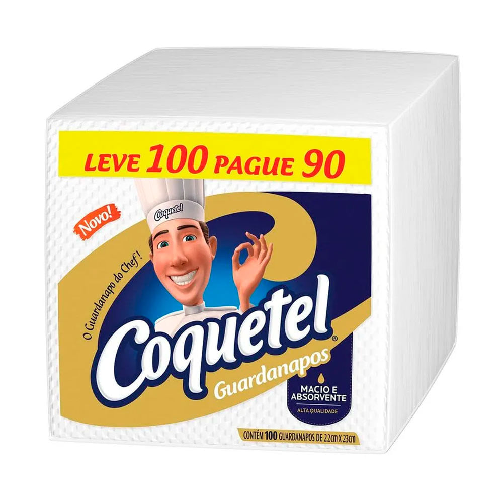 Guardanapo Coquetel 100 Folhas 22cm x 23cm