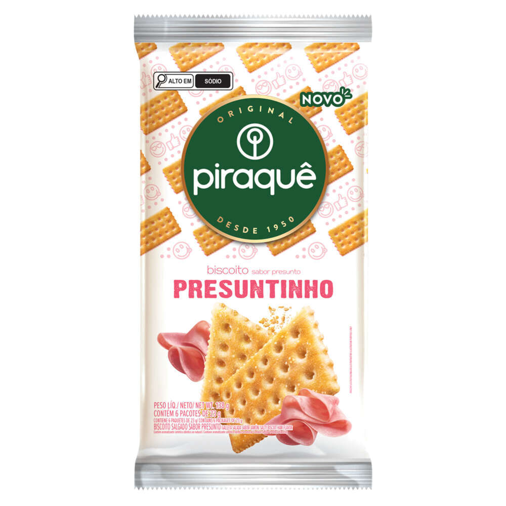 Biscoito Presuntinho Piraquê Multipack 138g