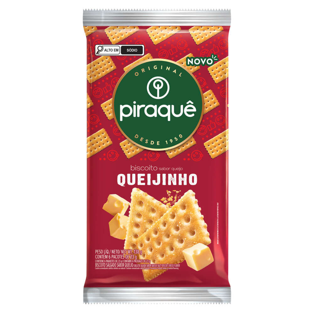 Biscoito Queijinho Piraquê Multipack 138g