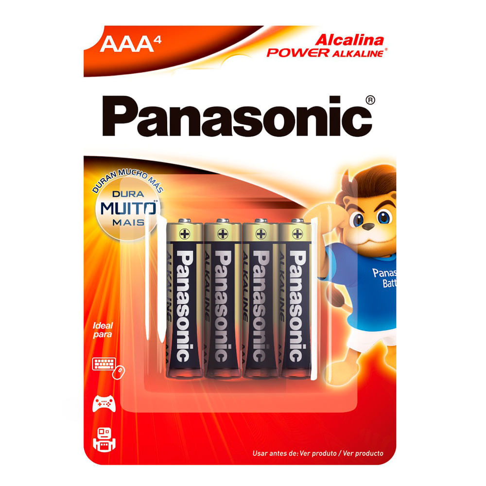 Pilha Panasonic Palito AAA 4 Unidades
