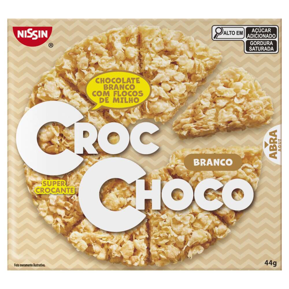 Chocolate Branco com Flocos de Milho Nissin Croc Choco 44g