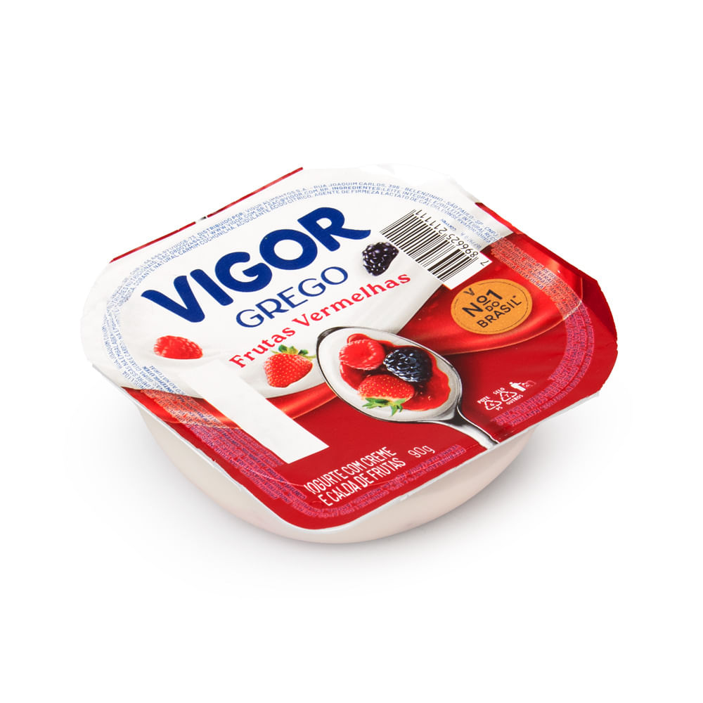 Iogurte Grego Calda Frutas Vermelhas Vigor 90g