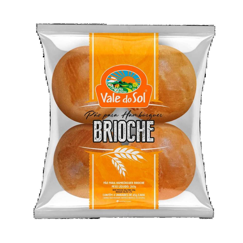 Pão de Hambúrguer Vale do Sol Brioche 260g