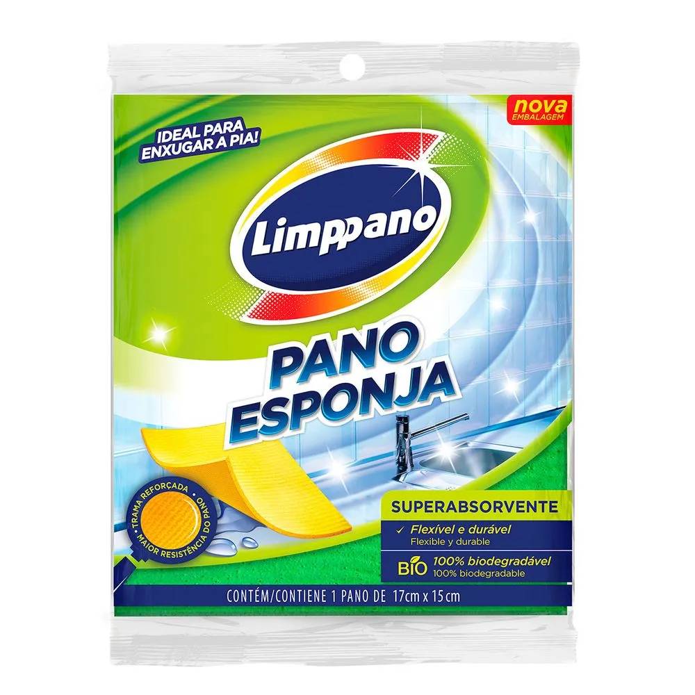 Pano Esponja Vegetal Limppano P 17 x 20cm Unidade