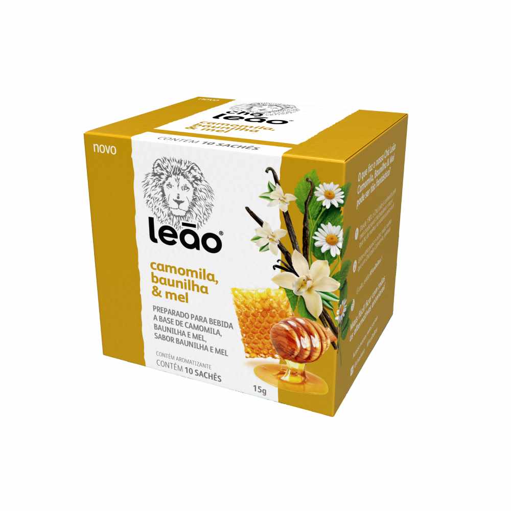 Chá Leão Camomila, Baunilha e Mel 10 Sachês 15g