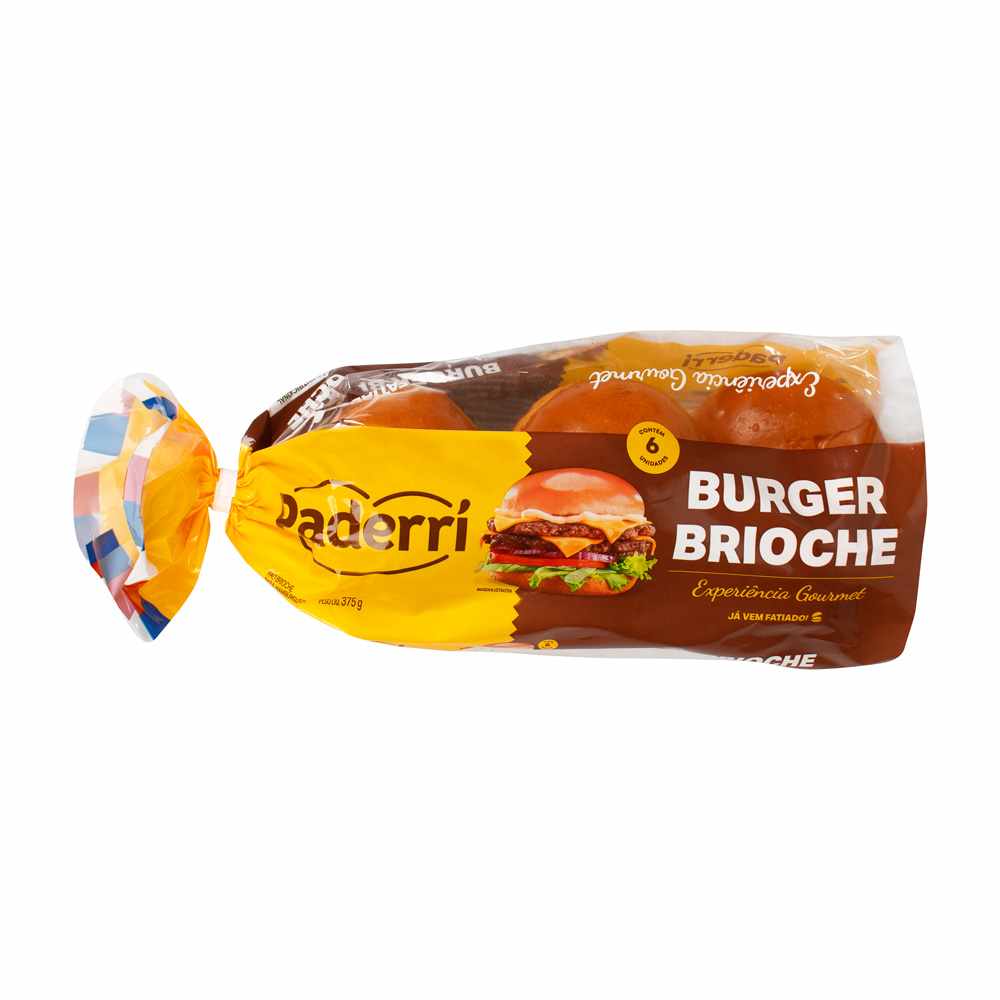 Pão de Hambúrguer Paderri Brioche 375g