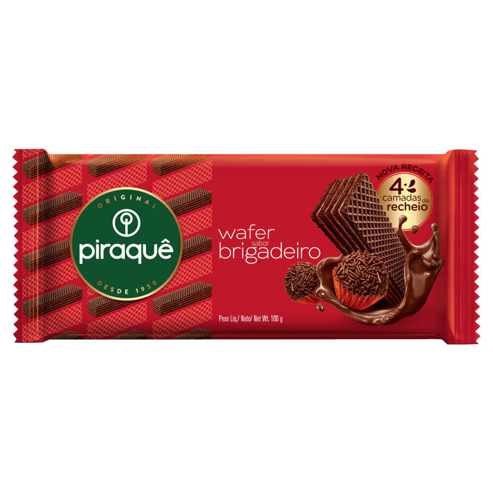 Wafer Recheio Brigadeiro Piraquê 100g