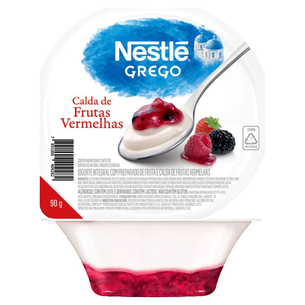 Iogurte Grego Nestlé com Calda de Frutas Vermelhas 90g