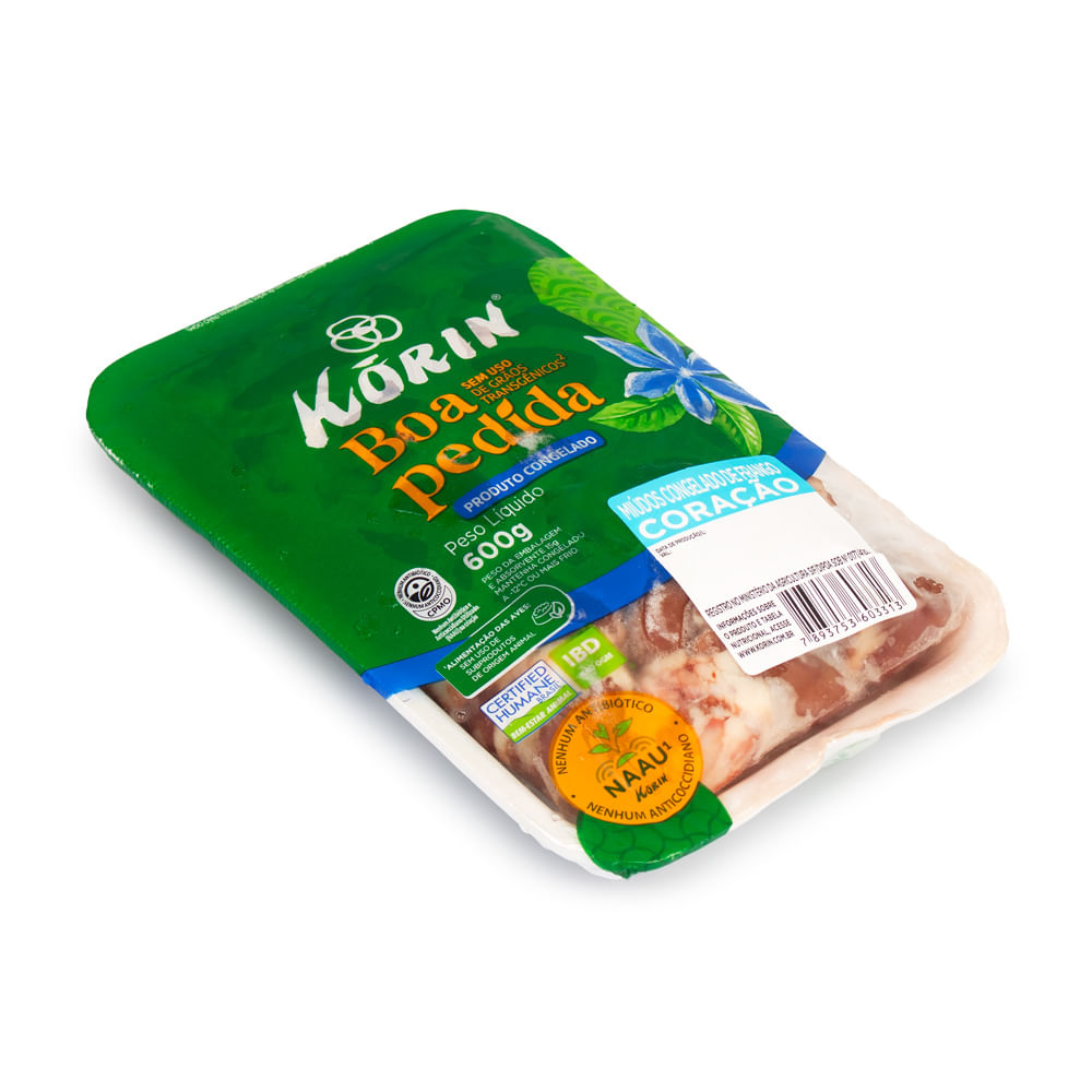 Coração de Frango Congelado Korin 600g
