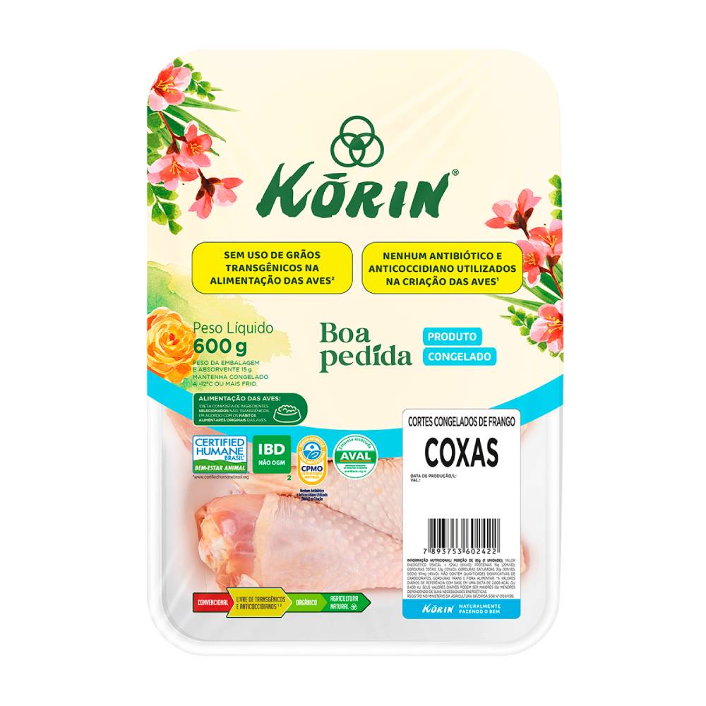 Coxa de Frango Congelada Korin 600g