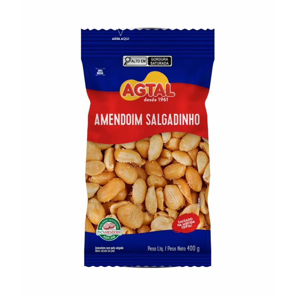 Amendoim Salgado Agtal Sem Pele 400g