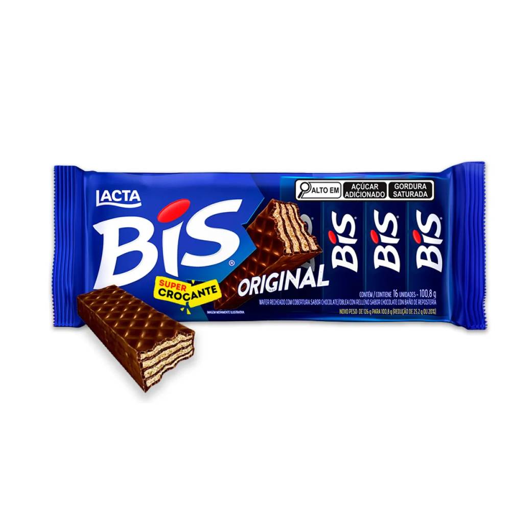 Bis Original Ao Leite (Wafer Recheado e com Cobertura Sabor Chocolate Ao Leite) 100,8g