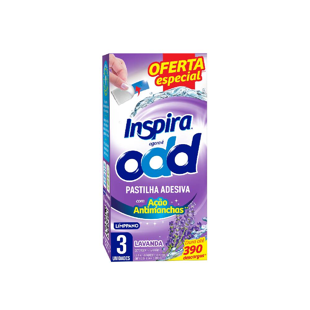 Pastilha Adesiva Sanitária Limppano Inspira Lavanda com 3 Unidades 20% Desconto