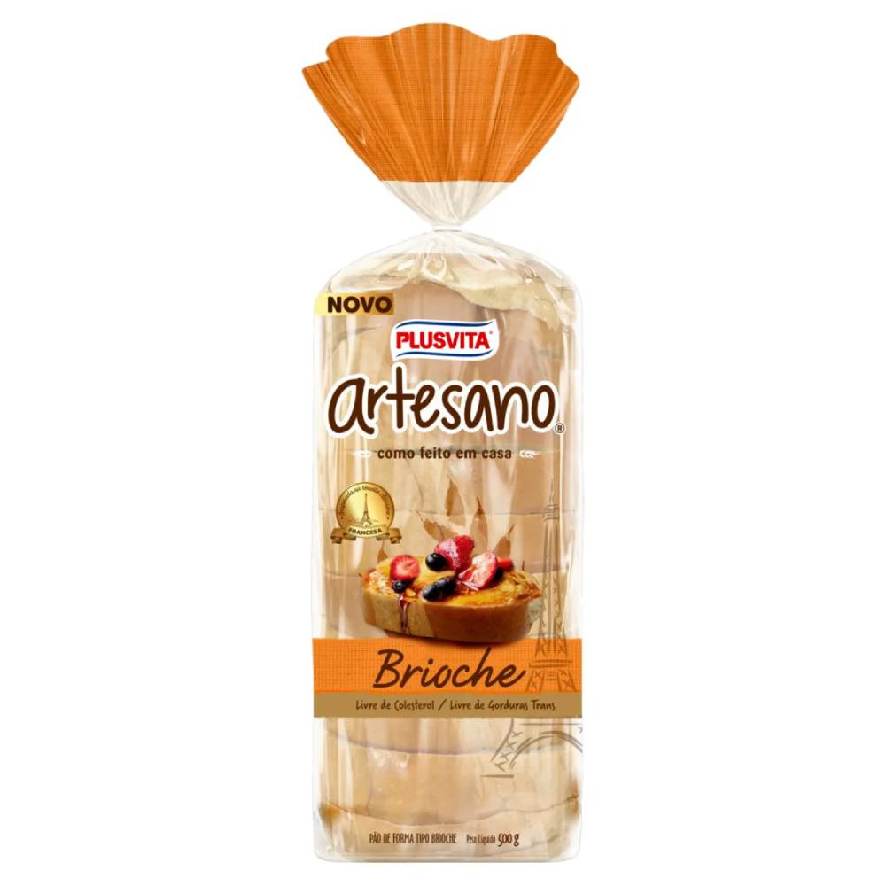 Pão de Forma Plus Vita Artesano Brioche 500g