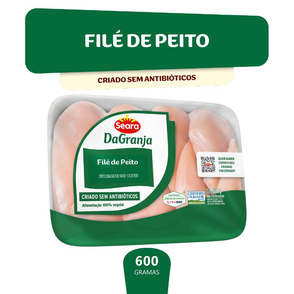 Filé de Peito de Frango Seara Da Granja Bandeja 600g
