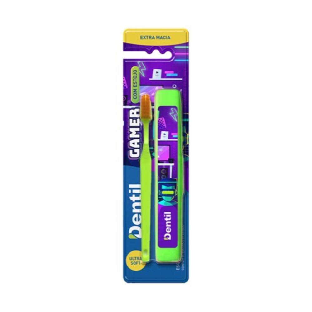 Escova Dentil Kids com Estojo Gamer