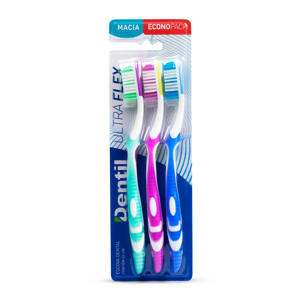 Escova Dentil Ultra Flex Macia 3 Unidades