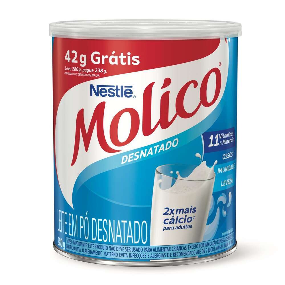 Leite em Pó Molico Desnatado 280g Grátis 42g