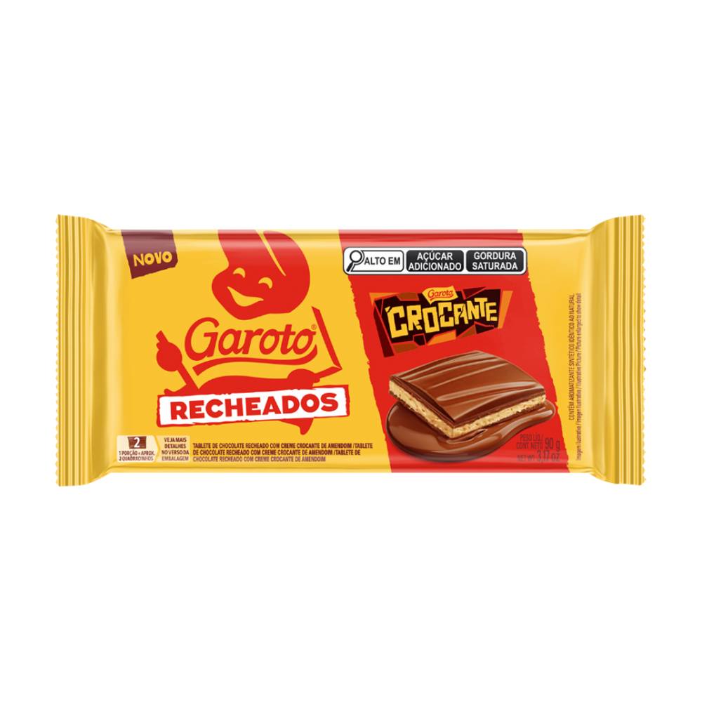 Chocolate Garoto Recheado Crocante 90g
