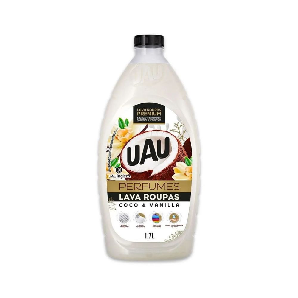 Lava Roupas Líquido Uau Perfumes Coco e Vanilla 1,7L
